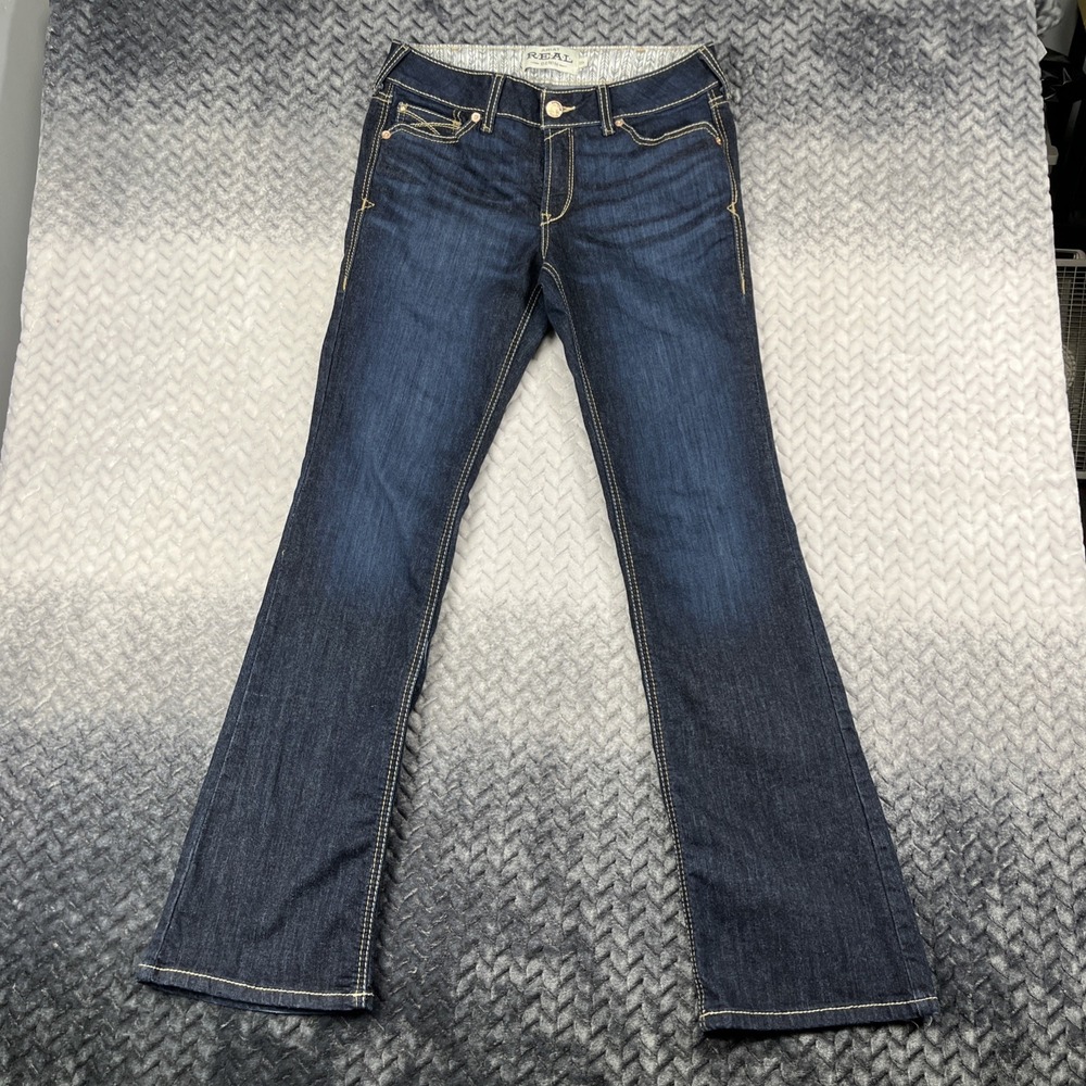 Ariat Real Denim Jeans Womens 30R Jocelyn Dark Wash Mid Rise Boot Cut 32x35" - Picture 5 of 12